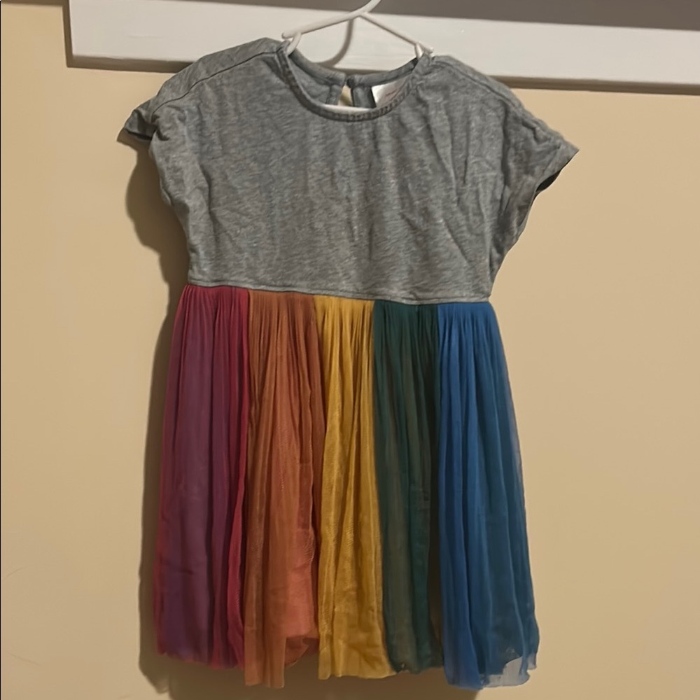 Hanna Anderson Colorful Kids Dress with Gray Top